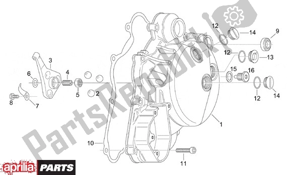 Alle onderdelen voor de Koppelingsdeksel van de Aprilia RS 340 125 1999 - 2005