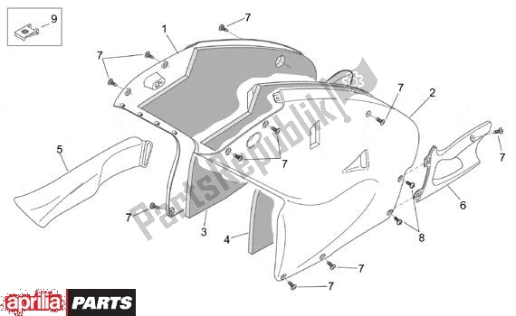All parts for the Middenaufbouw of the Aprilia RS 340 125 1999 - 2005