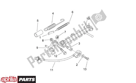 All parts for the Center Stand of the Aprilia RS 340 125 1999 - 2005