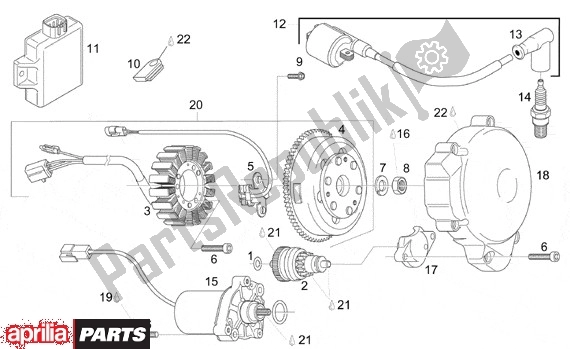 Alle onderdelen voor de Ontsteking van de Aprilia RS 340 125 1999 - 2005