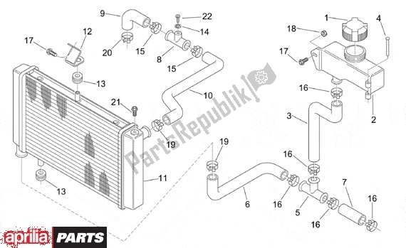 Alle onderdelen voor de Radiator van de Aprilia RS 340 125 1999 - 2005