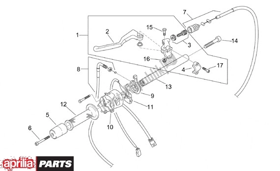 Alle onderdelen voor de Schakelingen Links van de Aprilia RS 340 125 1999 - 2005
