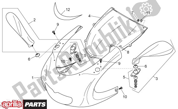 All parts for the Stuurafdekking of the Aprilia RS 340 125 1999 - 2005