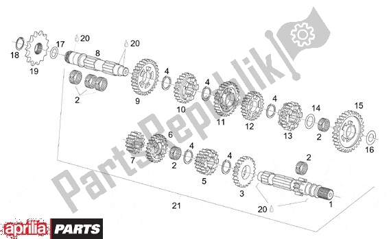 All parts for the Transmision of the Aprilia RS 340 125 1999 - 2005