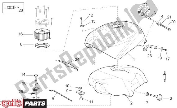 All parts for the Fuel Tank-seat of the Aprilia RS 21 125 2006