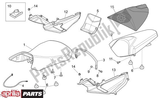 All parts for the Buddyseat of the Aprilia RS 21 125 2006