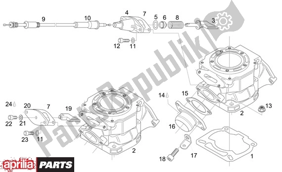 Alle Teile für das Cilinder Ontluchtingventiel des Aprilia RS 21 125 2006