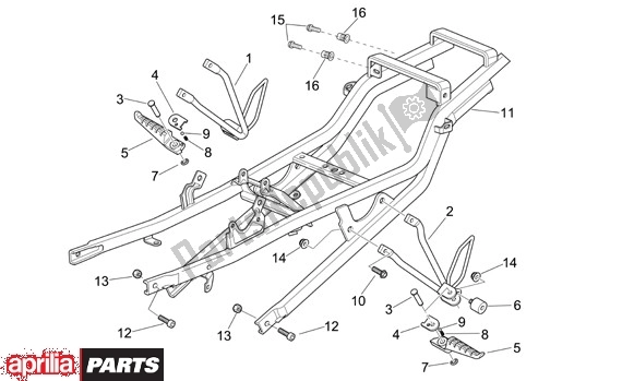 All parts for the Duo Voetsteun of the Aprilia RS 21 125 2006