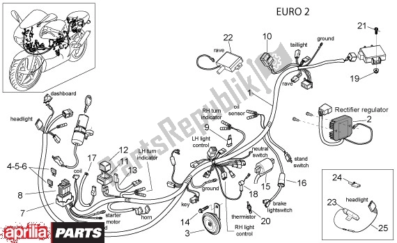 All parts for the Elektrische Installatie I of the Aprilia RS 21 125 2006