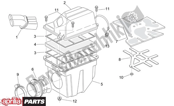 All parts for the Filterhuis of the Aprilia RS 21 125 2006