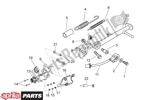 All parts for the Center Stand of the Aprilia RS 21 125 2006