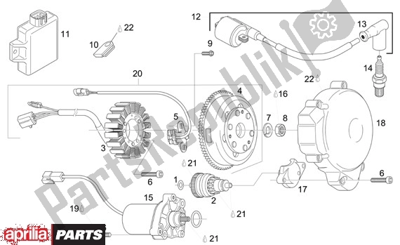 All parts for the Ignition of the Aprilia RS 21 125 2006