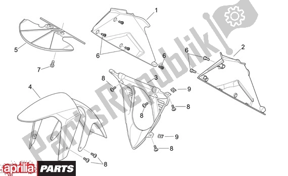 Alle onderdelen voor de Spatbord van de Aprilia RS 21 125 2006