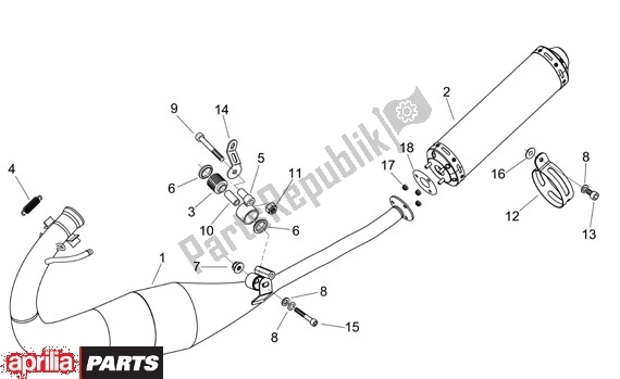 Todas as partes de Uitlaatgroep do Aprilia RS 21 125 2006