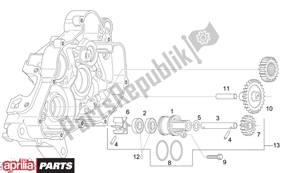 Alle onderdelen voor de Waterpomprondsel van de Aprilia RS 21 125 2006