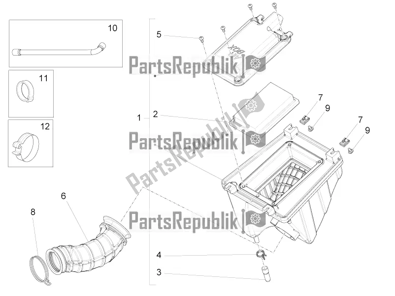 All parts for the Air Box of the Aprilia RS 125 4T ABS 2017