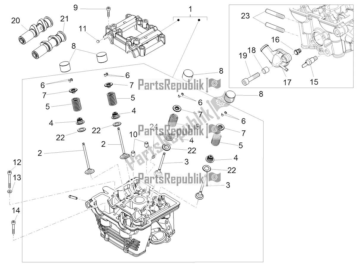 All parts for the Cylinder Head - Valves of the Aprilia RS 125 4T ABS 2017