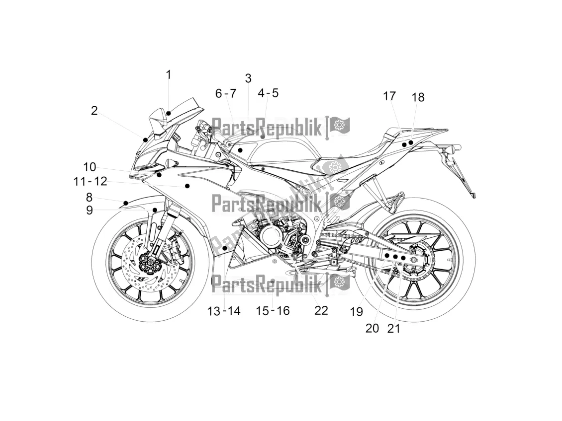 All parts for the Decal of the Aprilia RS 125 4T ABS 2017