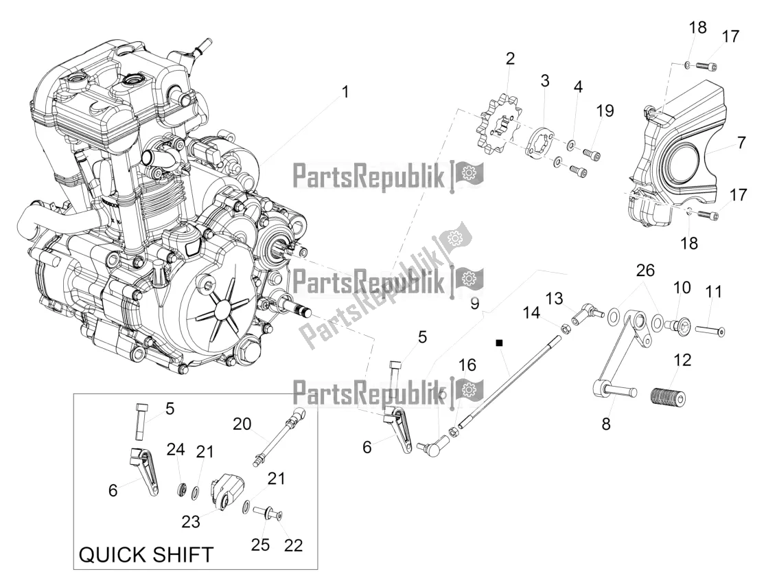 Todas as partes de Alavanca Parcial De Completação Do Motor do Aprilia RS 125 4T ABS 2017