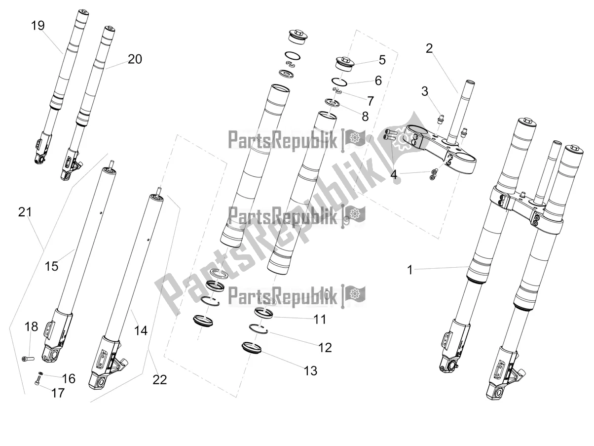 Tutte le parti per il Forcella Anteriore Ming Xing del Aprilia RS 125 4T ABS 2017