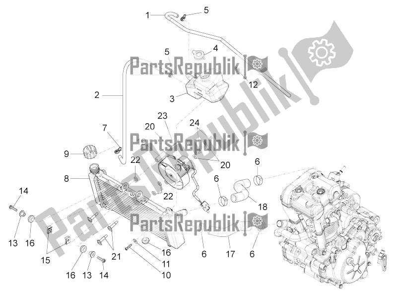 All parts for the Cooling System of the Aprilia RS 125 4T ABS 2018