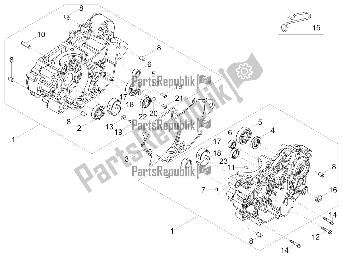 All parts for the Crankcases I of the Aprilia RS 125 4T ABS 2018
