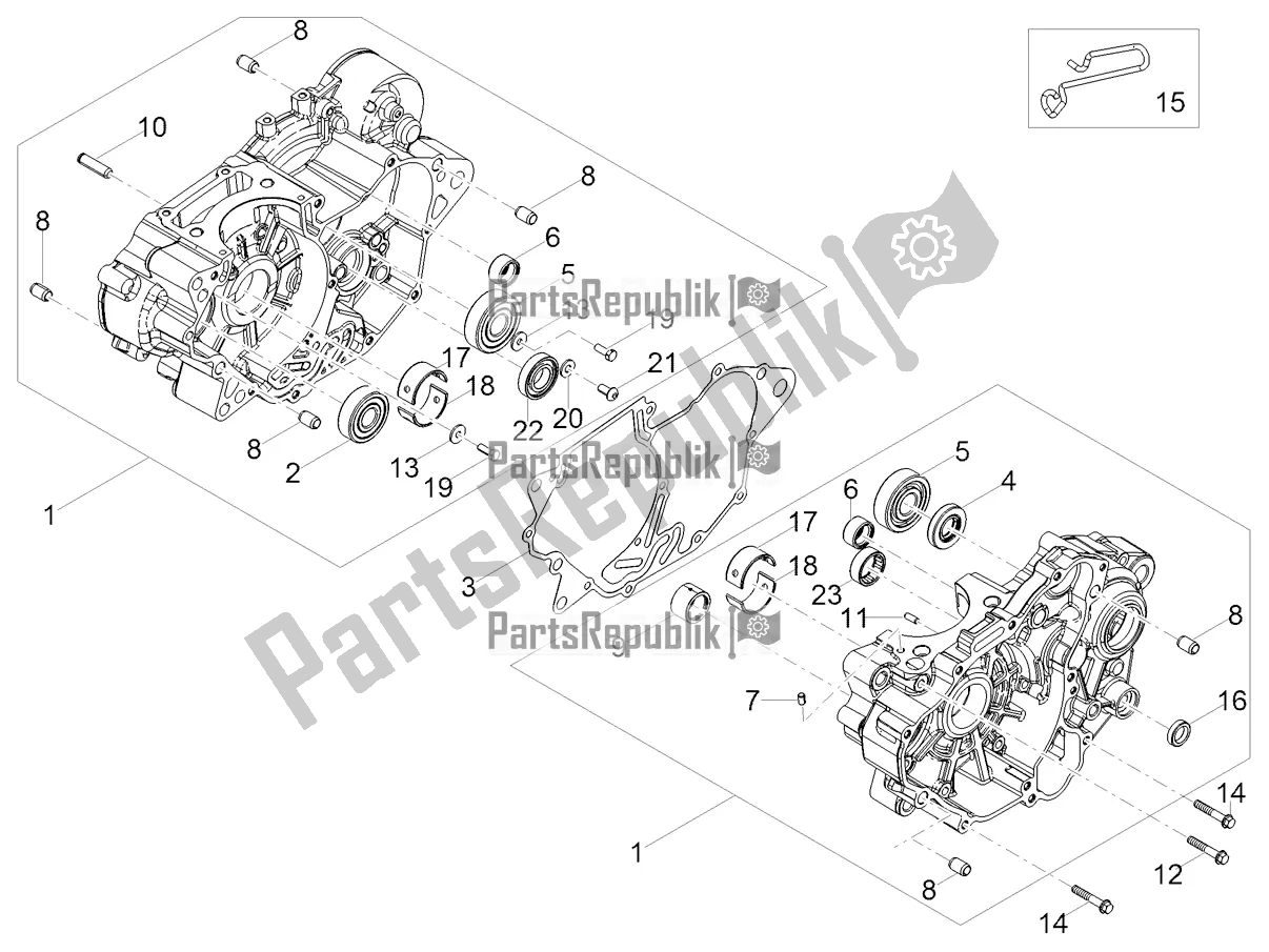 All parts for the Crankcases I of the Aprilia RS 125 4T ABS 2018