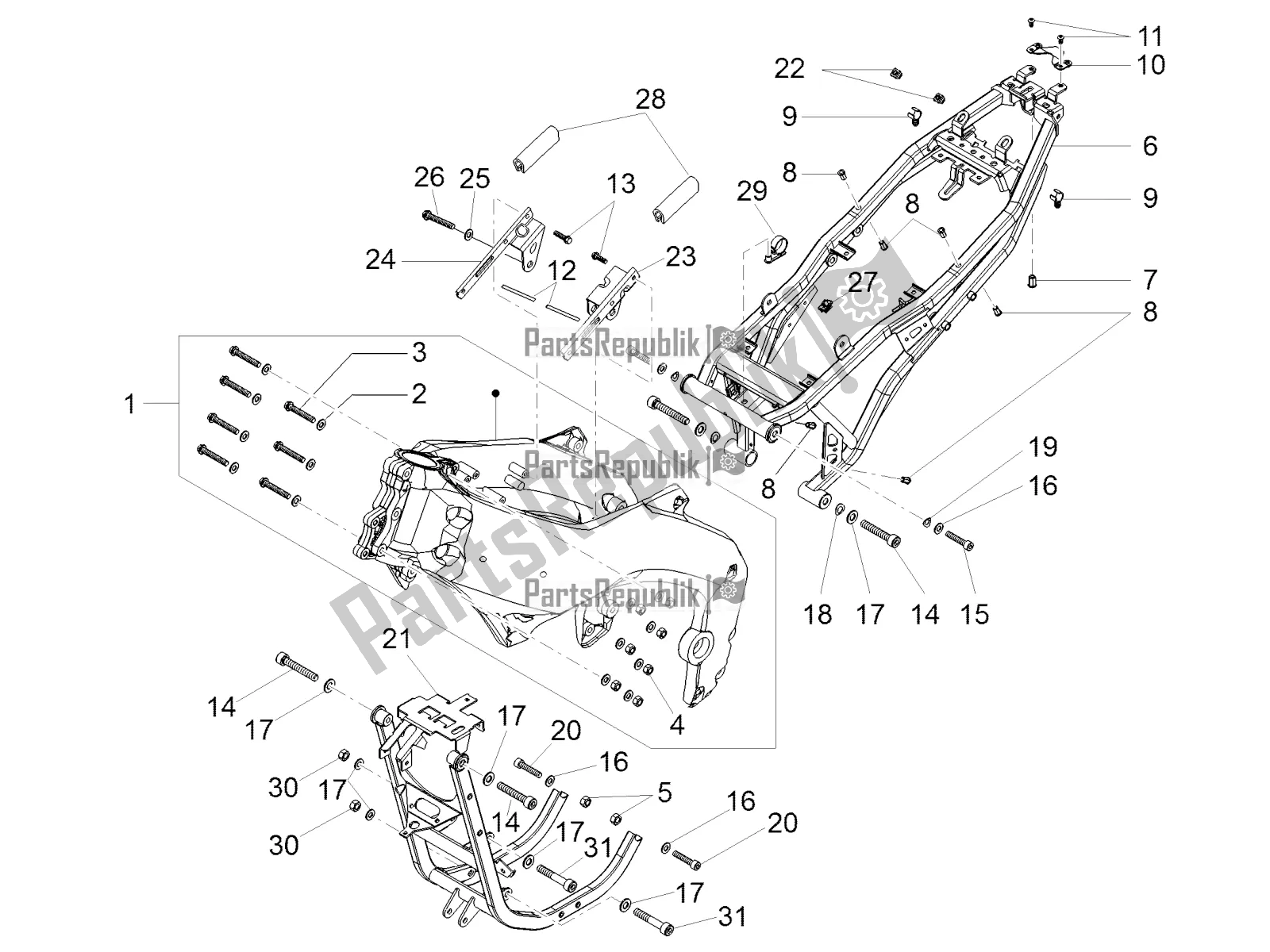 Toutes les pièces pour le Cadre du Aprilia RS 125 4T ABS 2018