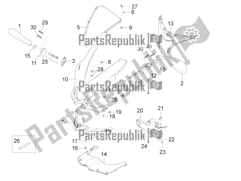 Tutte le parti per il Carenatura Anteriore del Aprilia RS 125 4T ABS 2018