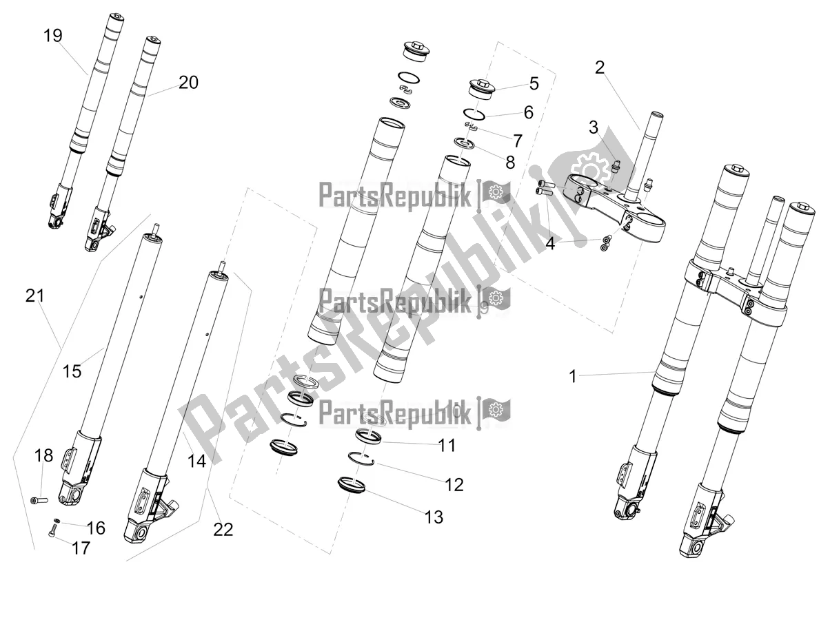 Toutes les pièces pour le Fourche Avant Ming Xing du Aprilia RS 125 4T ABS 2018