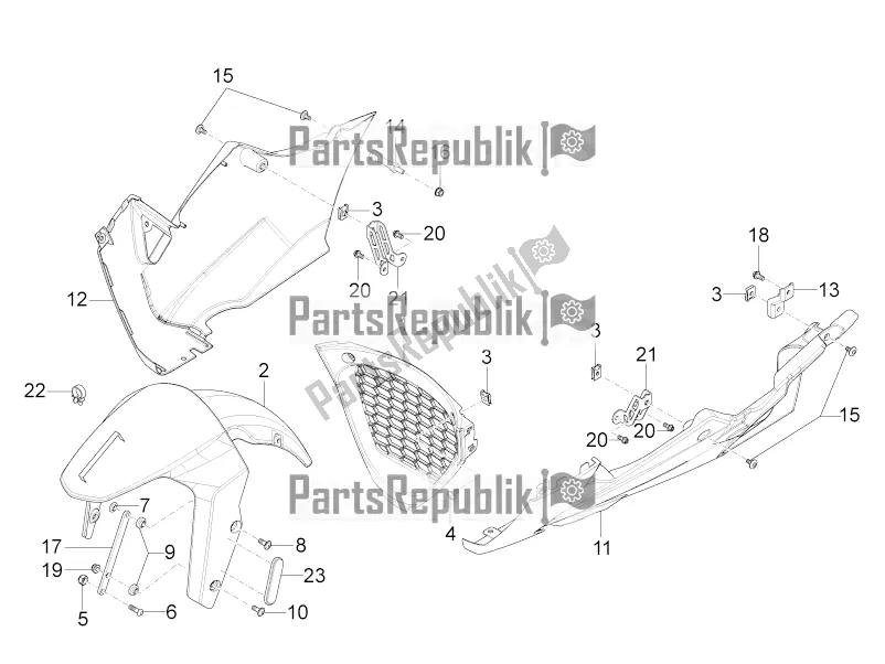 All parts for the Front Mudguard-pillar of the Aprilia RS 125 4T ABS 2018