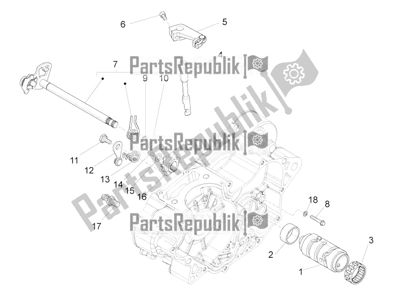 Toutes les pièces pour le Boîte De Vitesses / Sélecteur / Came De Changement De Vitesse du Aprilia RS 125 4T ABS 2018