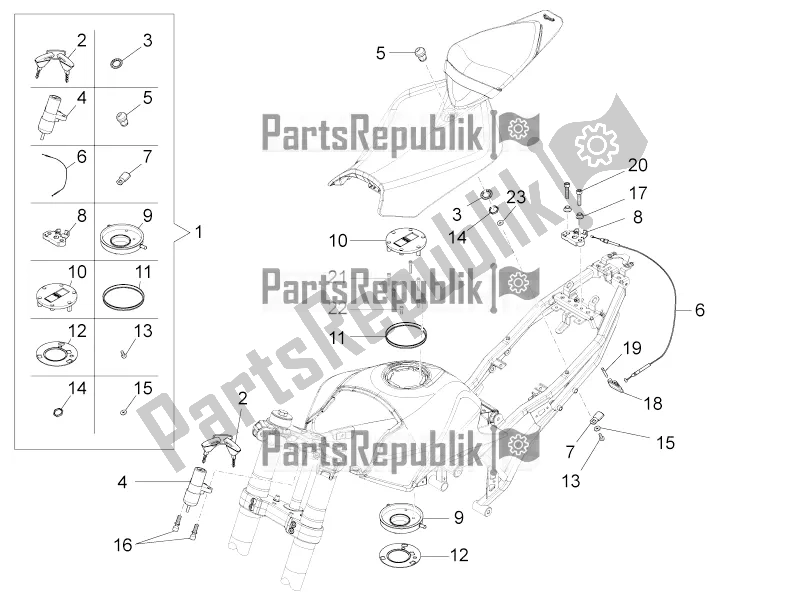 Tutte le parti per il Serrature del Aprilia RS 125 4T ABS 2018