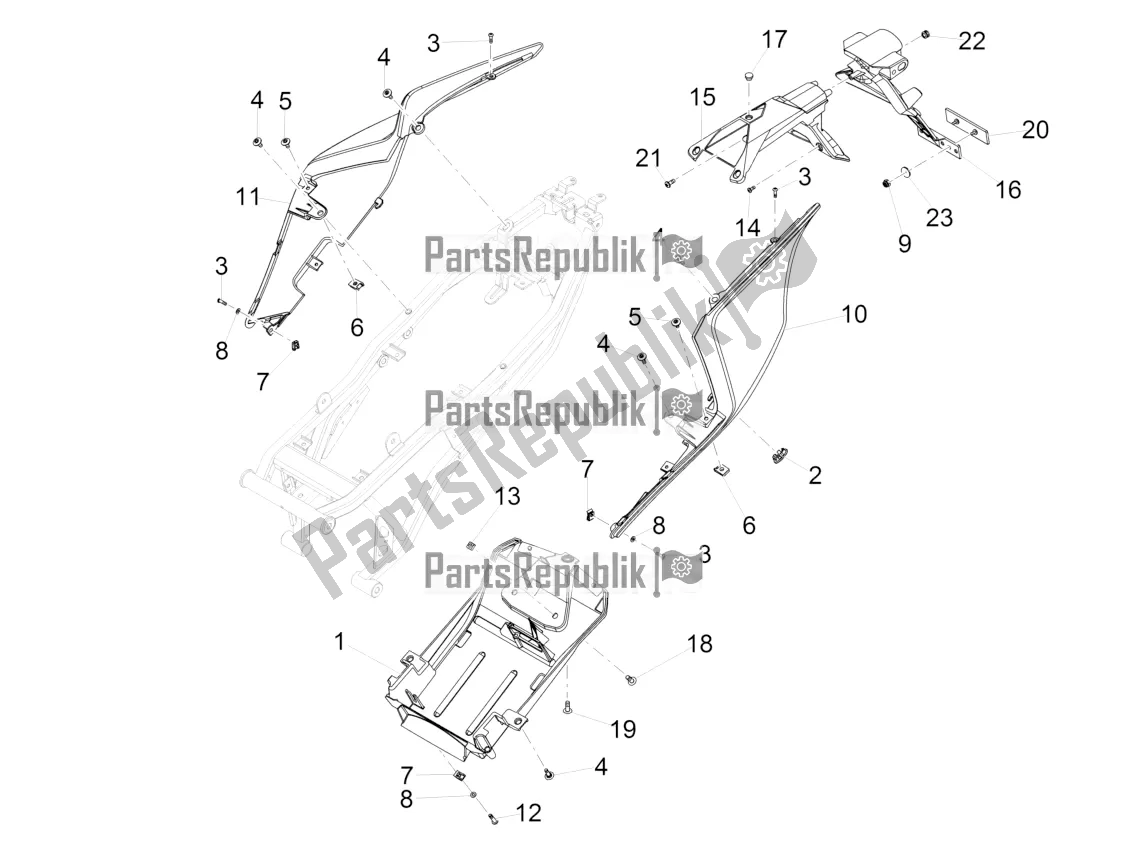 Toutes les pièces pour le Corps Arrière du Aprilia RS 125 4T ABS 2018