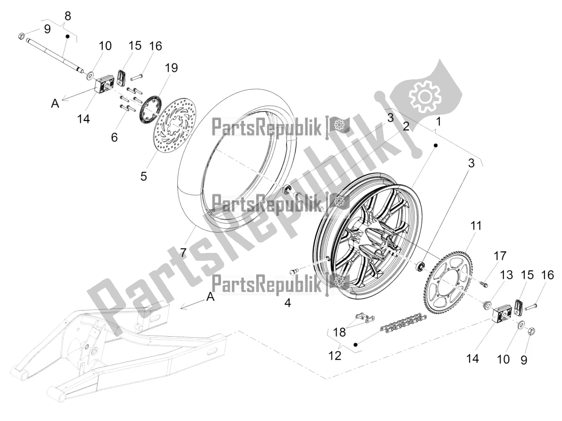 Todas las partes para Rueda Trasera de Aprilia RS 125 4T ABS 2018