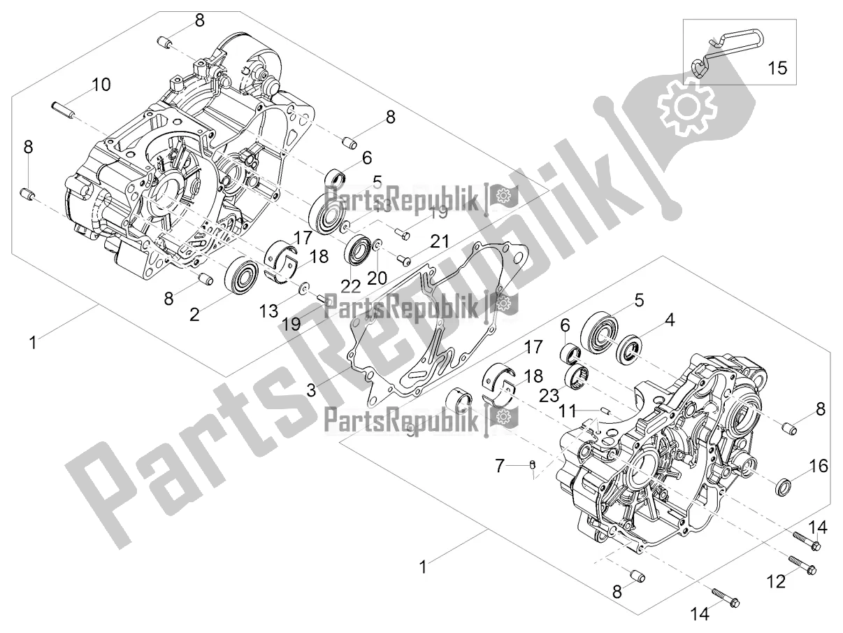 All parts for the Crankcases I of the Aprilia RS 125 4T ABS 2019