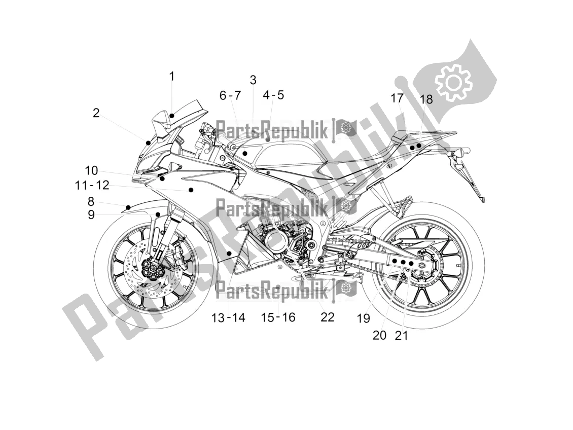 Tutte le parti per il Decalcomania del Aprilia RS 125 4T ABS 2019