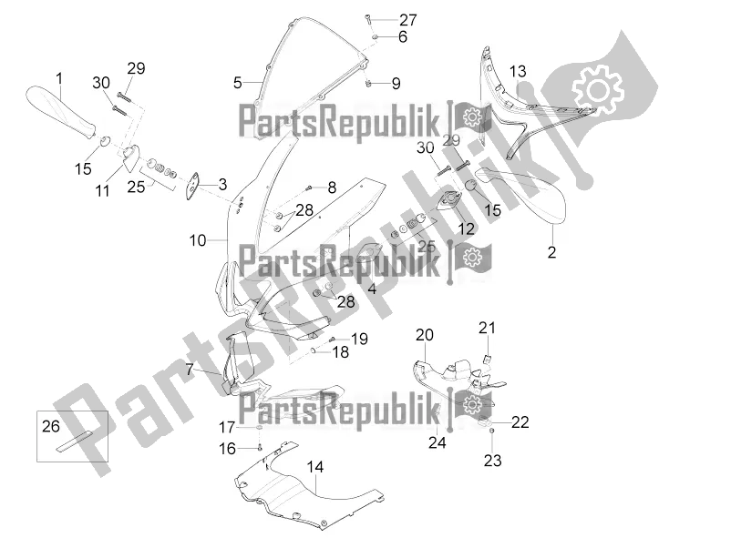 Tutte le parti per il Carenatura Anteriore del Aprilia RS 125 4T ABS 2019