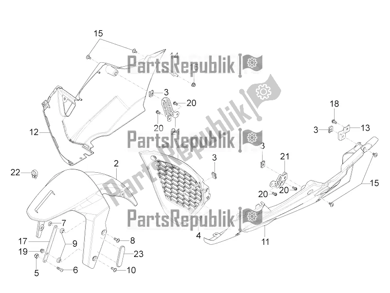 Tutte le parti per il Parafango Anteriore-colonna del Aprilia RS 125 4T ABS 2019