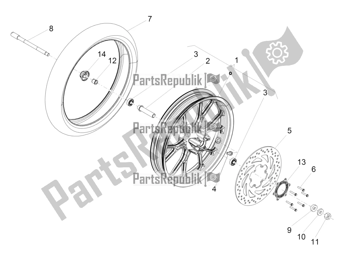 Toutes les pièces pour le Roue Avant du Aprilia RS 125 4T ABS 2019