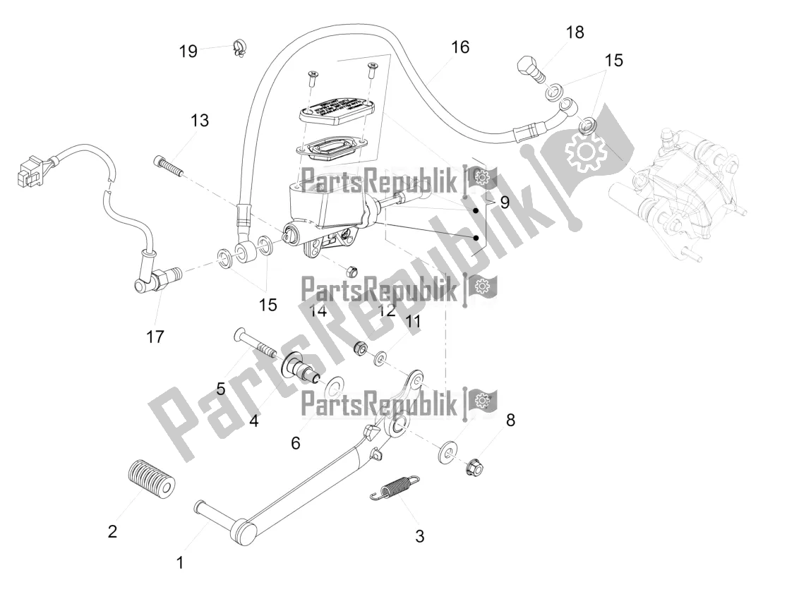 Alle Teile für das Hauptbremszylinder Hinten des Aprilia RS 125 4T ABS 2019