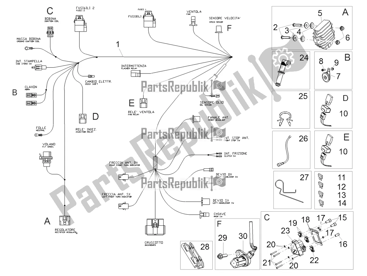 Todas las partes para Sistema Eléctrico Frontal de Aprilia RS 125 4T ABS 2020