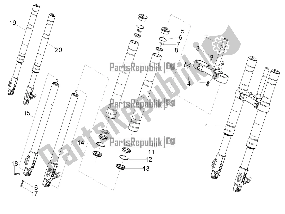 Todas las partes para Horquilla Delantera Ming Xing de Aprilia RS 125 4T ABS 2020