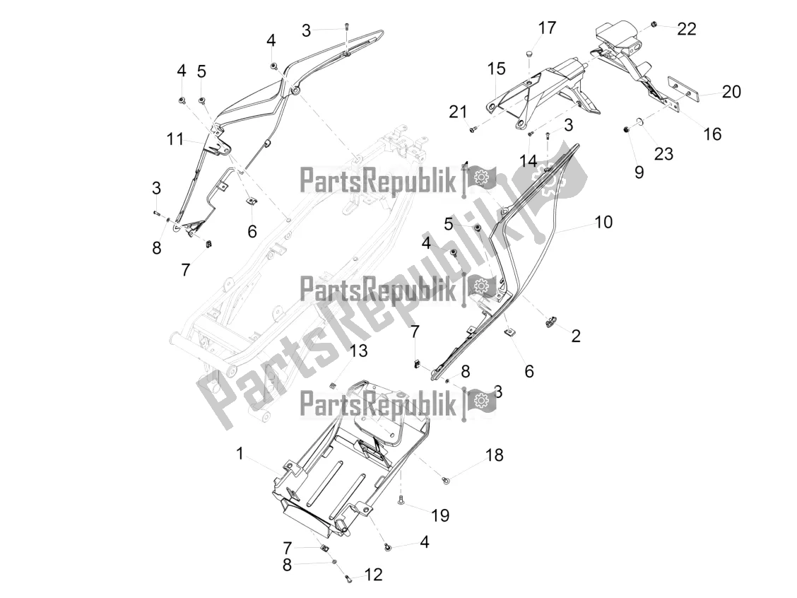 All parts for the Rear Body of the Aprilia RS 125 4T ABS 2020