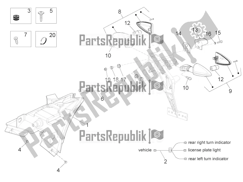 Tutte le parti per il Luci Posteriori del Aprilia RS 125 4T ABS 2020