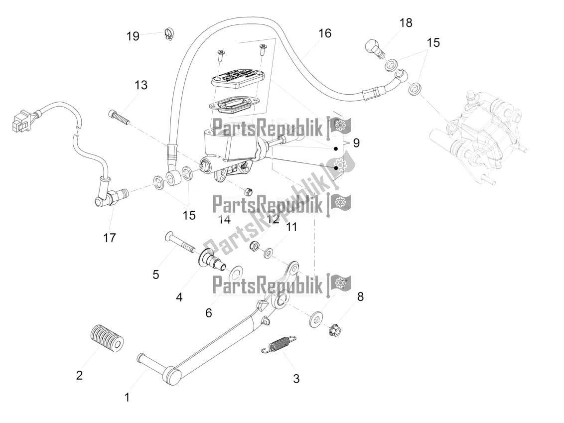 Todas las partes para Cilindro Maestro Trasero de Aprilia RS 125 4T ABS 2020