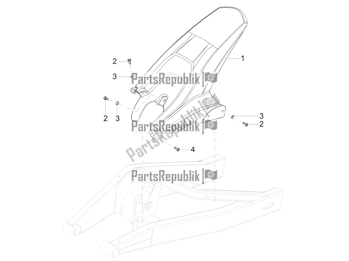 Todas as partes de Guarda-lamas Traseiro do Aprilia RS 125 4T ABS 2020