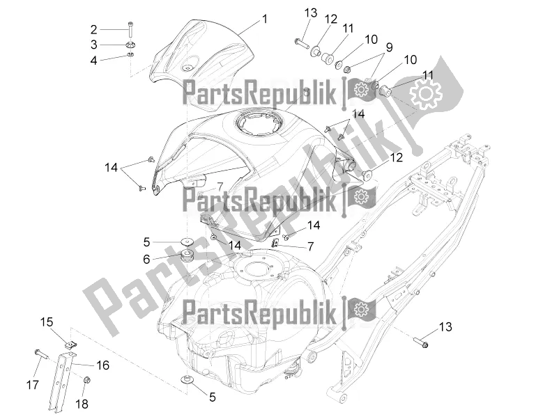 All parts for the Tank Cover of the Aprilia RS 125 4T ABS 2020