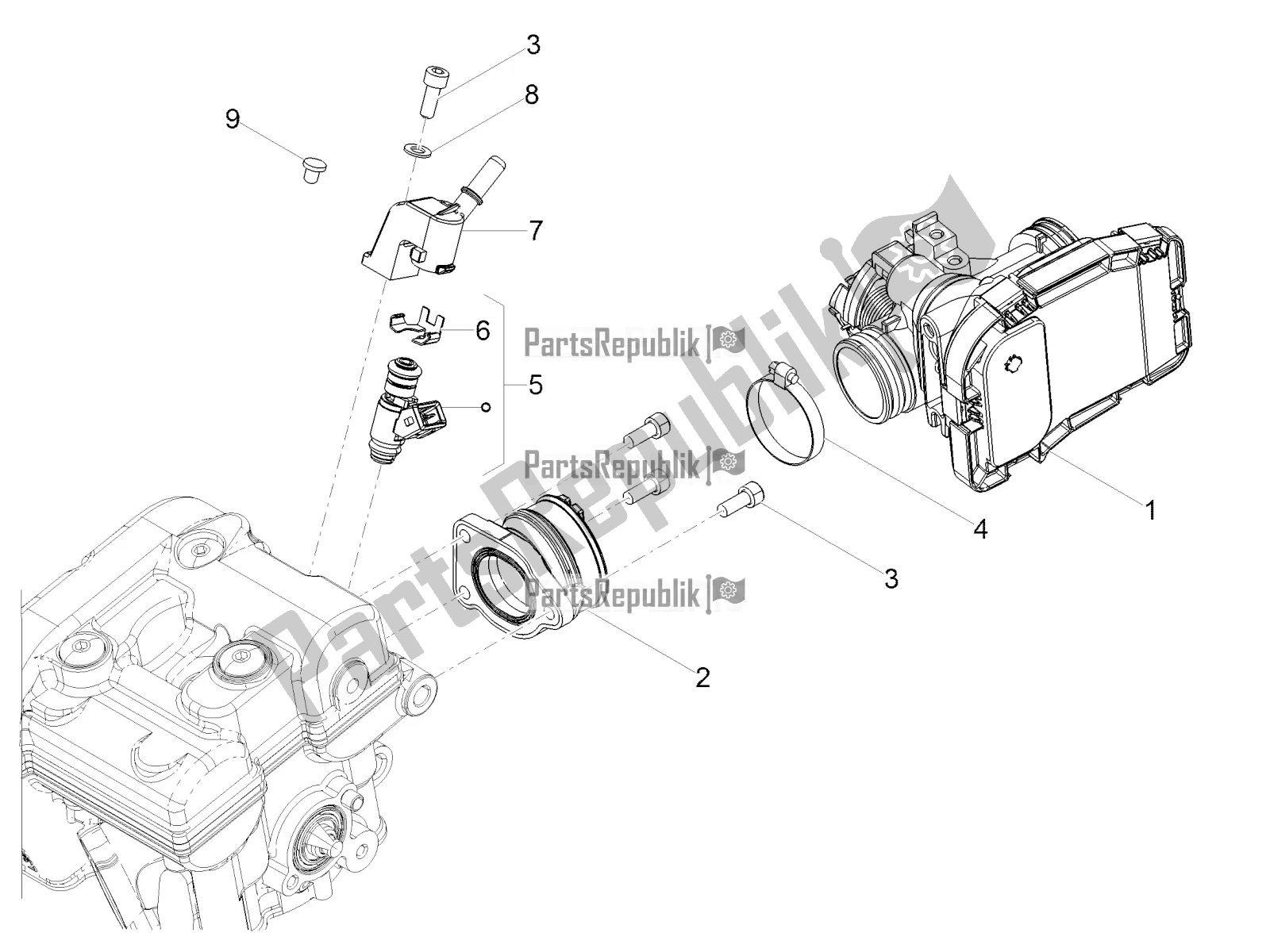 Todas as partes de Corpo Do Acelerador do Aprilia RS 125 4T ABS 2020