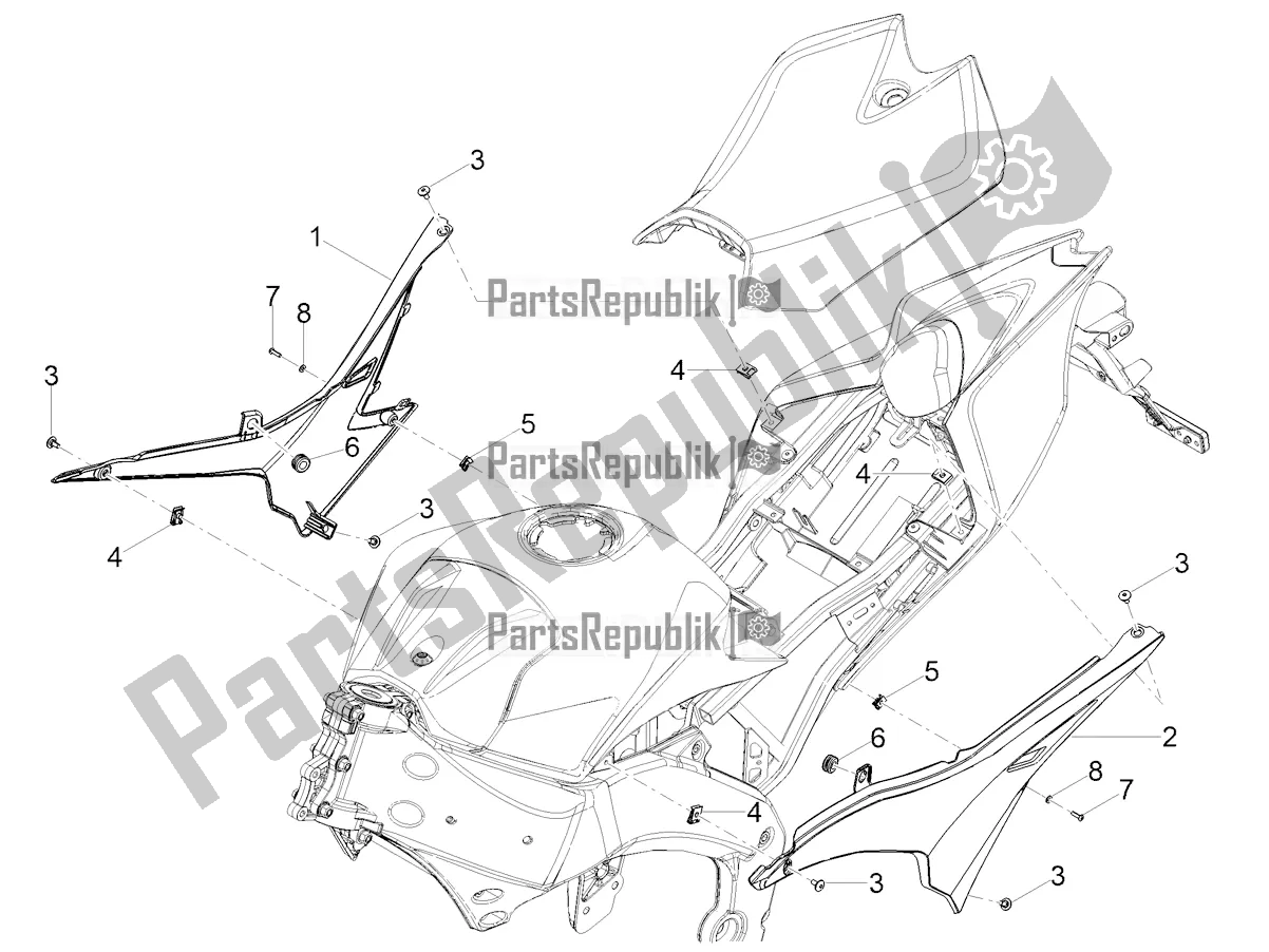 Toutes les pièces pour le Corps Central du Aprilia RS 125 4T ABS 2021